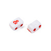 Opaque White Acrylic Connector Charms MACR-N012-21-6