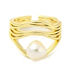 Natural Pearl Open Cuff Ring RJEW-H220-21G-2