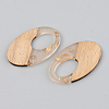 Transparent Resin & Walnut Wood Pendants RESI-S389-005A-B05-2