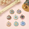 40Pcs 8 Styles Alloy Printed Pendants PALLOY-CJ0002-54-5