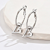 304 Stainless Steel Dangle Hoop Earrings SU2975-2-1