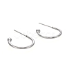 304 Stainless Steel C-shaped Hoop Circle Ball Stud Earrings X-STAS-K204-04P-2