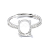 Adjustable 925 Sterling Silver Ring Components STER-K179-25P-2