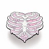 Heart Skeleton Enamel Pin JEWB-M023-23-1