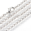 Iron Rolo Chains Necklace Making X-MAK-R015-60cm-P-1