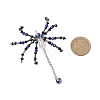 3Pcs 3 Colors Halloween Theme Spider Glass Pendants PALLOY-JF02882-3