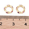 Brass Pave Cubic Zirconia Linking Rings KK-C051-61G-02-2