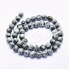 Natural Hawk's Eye Beads Strands G-O166-09-6mm-2