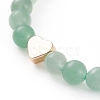 Round Natural Gemstone Beads Stretch Bracelets BJEW-JB05873-3