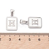 304 Stainless Steel Pave Shell Pendants STAS-G327-01P-H-3