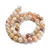 Electroplated Natural Golden Silk Jade Round Beads Strands G-L598-A07-02-3