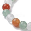 Natural Mixed Gemstone Round Beaded Stretch Bracelets for Women BJEW-JB10086-03-3