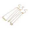 3Pcs Alloy Rhinestones Anklets AJEW-S083-01G-01-2