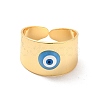 Enamel Evil Eye Open Cuff Rings RJEW-P042-02G-01-2