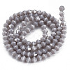 Opaque Solid Color Glass Beads Strands GLAA-Q080-4mm-B07-2