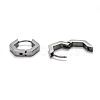 Tarnish Resistant 304 Stainless Steel Hexagon Huggie Hoop Earrings STAS-H156-03A-P-3