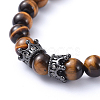 Natural Tiger Eye Stretch Beaded Bracelets BJEW-JB05175-02-2