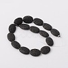 Dyed Oval Synthetic Lava Rock Beads Strands G-N0111-18-2
