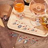 BENECREAT 20Pcs 20 Style Cowboy Theme Alloy Wine Glass Charms with Glass Beads AJEW-BC0003-77-5
