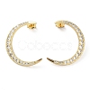Moon Rack Plating Brass Micro Pave Clear Cubic Zirconia Stud Earrings for Women EJEW-A045-05G-1