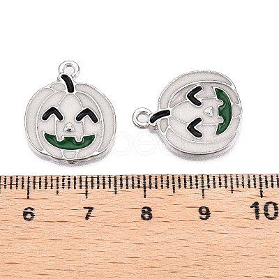 Halloween Theme Rack Plating Luminous Alloy Enamel Pendants ENAM-N056-229P-1