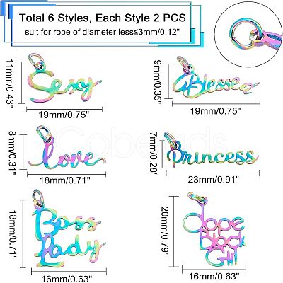 Unicraftale Word Theme 201 Stainless Steel Pendants STAS-UN0013-54-1