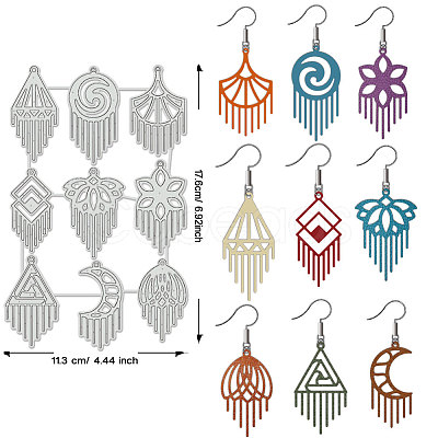 Tassel Earring Theme Carbon Steel Cutting Dies Stencils DIY-WH0309-1948-1