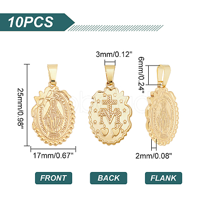 Unicraftale 10Pcs PVD Vacuum Plating 201 Stainless Steel Pendants STAS-UN0042-88-1