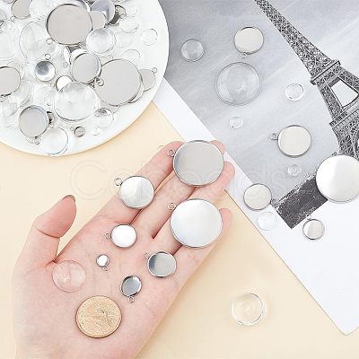 Unicraftale DIY Half Round Mixed Size Pendant Making Kits DIY-UN0002-41P-1