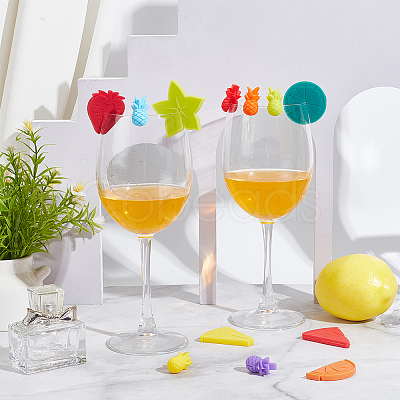 Nbeads 2 Sets 2 Style Silicone Wine Glass Charms AJEW-NB0005-70-1