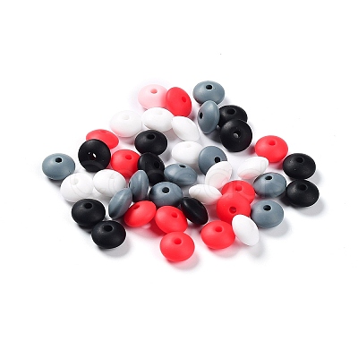 Rondelle Food Grade Eco-Friendly Silicone Focal Beads SIL-F003-07F-1