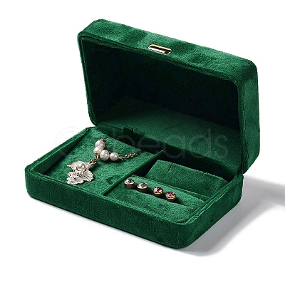 Rectangle Iron Covered with Velvet Jewelry Set Storage Boxes CON-K002-07D-1