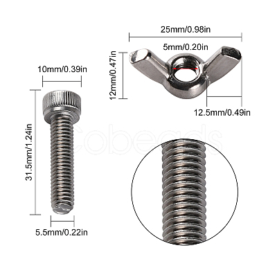 Gorgecraft 20Pcs 2 Style 304 Stainless Steel Nut DIY-GF0004-45-1