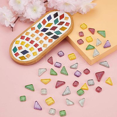 Glitter Glass Cabochons GLAA-FH0001-02A-1