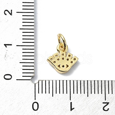 Eye Theme Brass Micro Pave Cubic Zirconia Charms KK-H475-58G-02-1