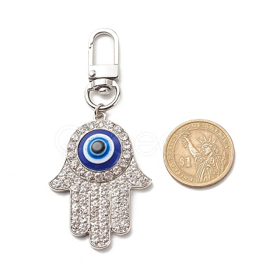 Zinc Alloy Rhinestone Pendant Decorations HJEW-JM00705-1