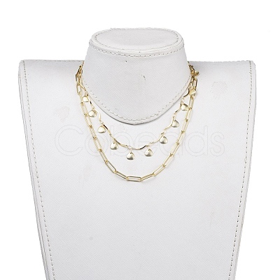 Brass Chain Tiered Necklaces NJEW-JN02829-1