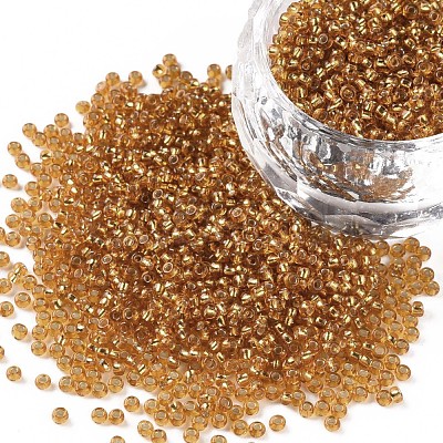 Goldenrod Round 11/0 Grade A Transparent Glass Seed Beads X-SEED-Q007-F31-1