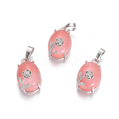 Cherry Quartz Glass Pendants G-L512-I13-1