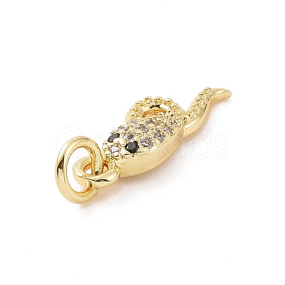 Brass Micro Pave Cubic Zirconia Pendants KK-C012-45G-1