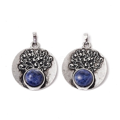 Natural & Synthetic Gemstone Alloy Pendants FIND-E023-05AS-1