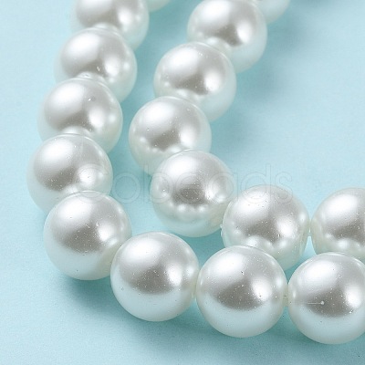 Baking Painted Pearlized Glass Pearl Round Bead Strands HY-Q003-12mm-01-1