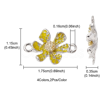 8Pcs 4 Colors Alloy Enamel Connector Charms FIND-YW0003-74-1