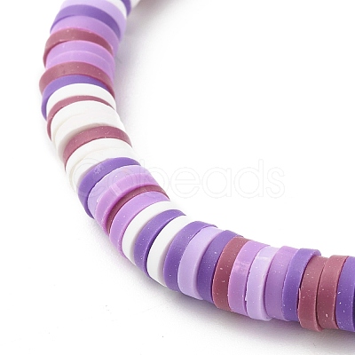 Polymer Clay Heishi Beads Stretch Bracelet for Women BJEW-JB07207-1