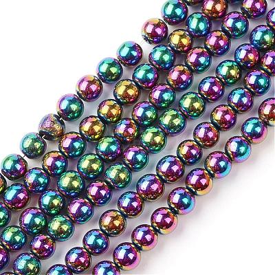 Non-magnetic Synthetic Hematite Beads Strands G-S096-4mm-5-1