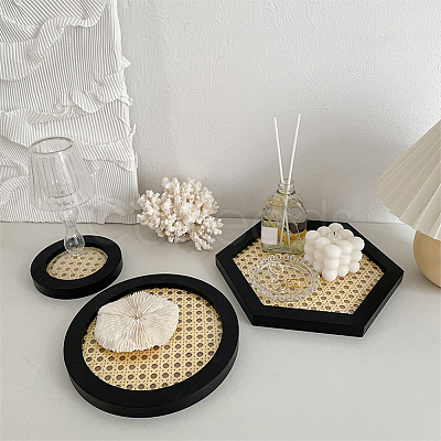 Hexagon Rattan Jewelry Plates AJEW-WH0258-735-1