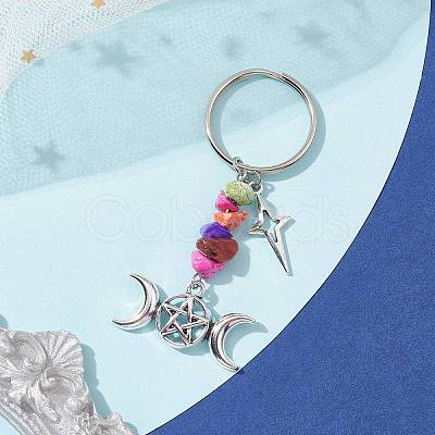 Tibetan Style Alloy Keychain KEYC-JKC00708-01-1