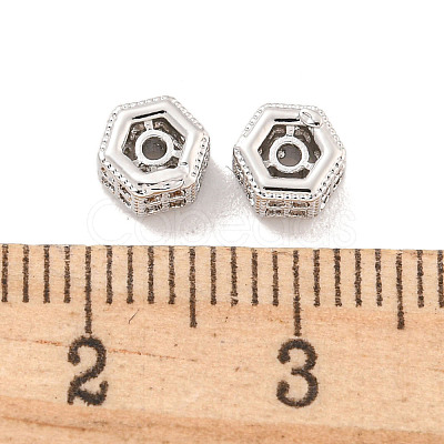 Brass Micro Pave CLear Cubic Zirconia Beads KK-Z044-07P-1