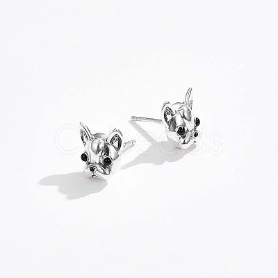 Anti-Tarnish Rhodium Plated 925 Sterling Silver Stud Earrings STER-BB72117-1