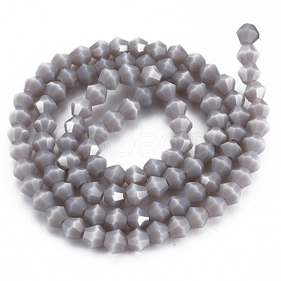 Opaque Solid Color Glass Beads Strands GLAA-Q080-4mm-B07-1